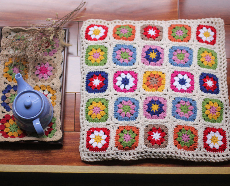 Cuscino uncinetto fiori