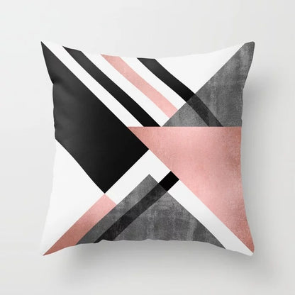 Federa cuscino geometrica rosa