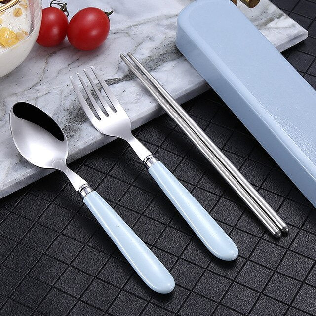 Set stoviglie acciaio inox portatile