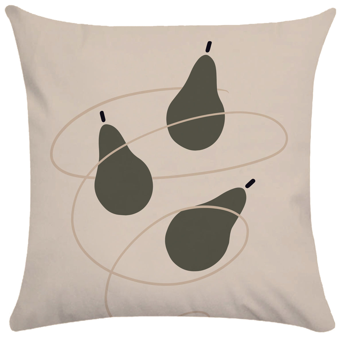 Copricuscino beige stampa motivi astratti