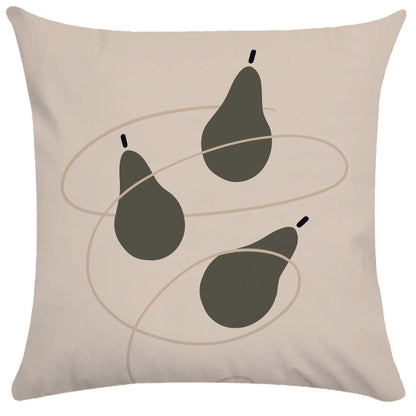 Copricuscino beige stampa motivi astratti