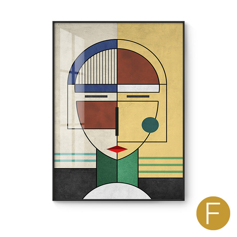 Quadro su tela Volto cubista blu