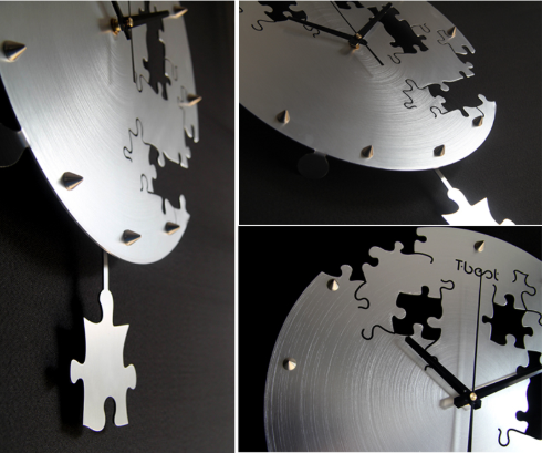 Orologio da parete Puzzle pieces argento