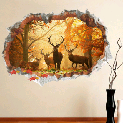 Adesivo murale foresta 3D
