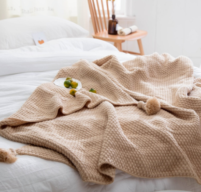 Coperta lana con nappe