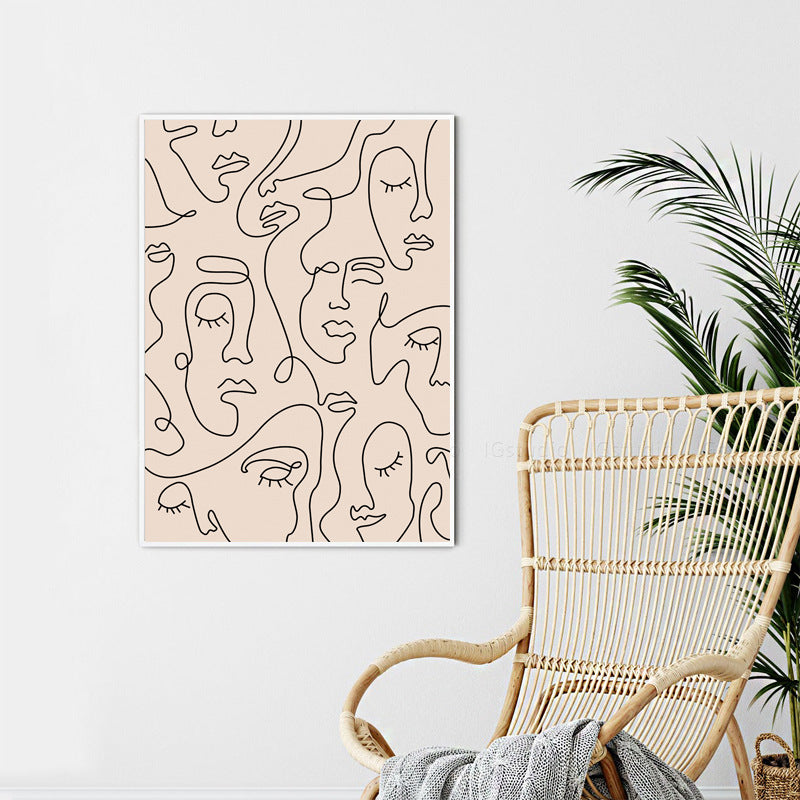 Quadro astratto volto minimalista
