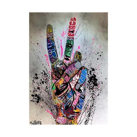 Adesivo murale Mani tatuate e graffiti