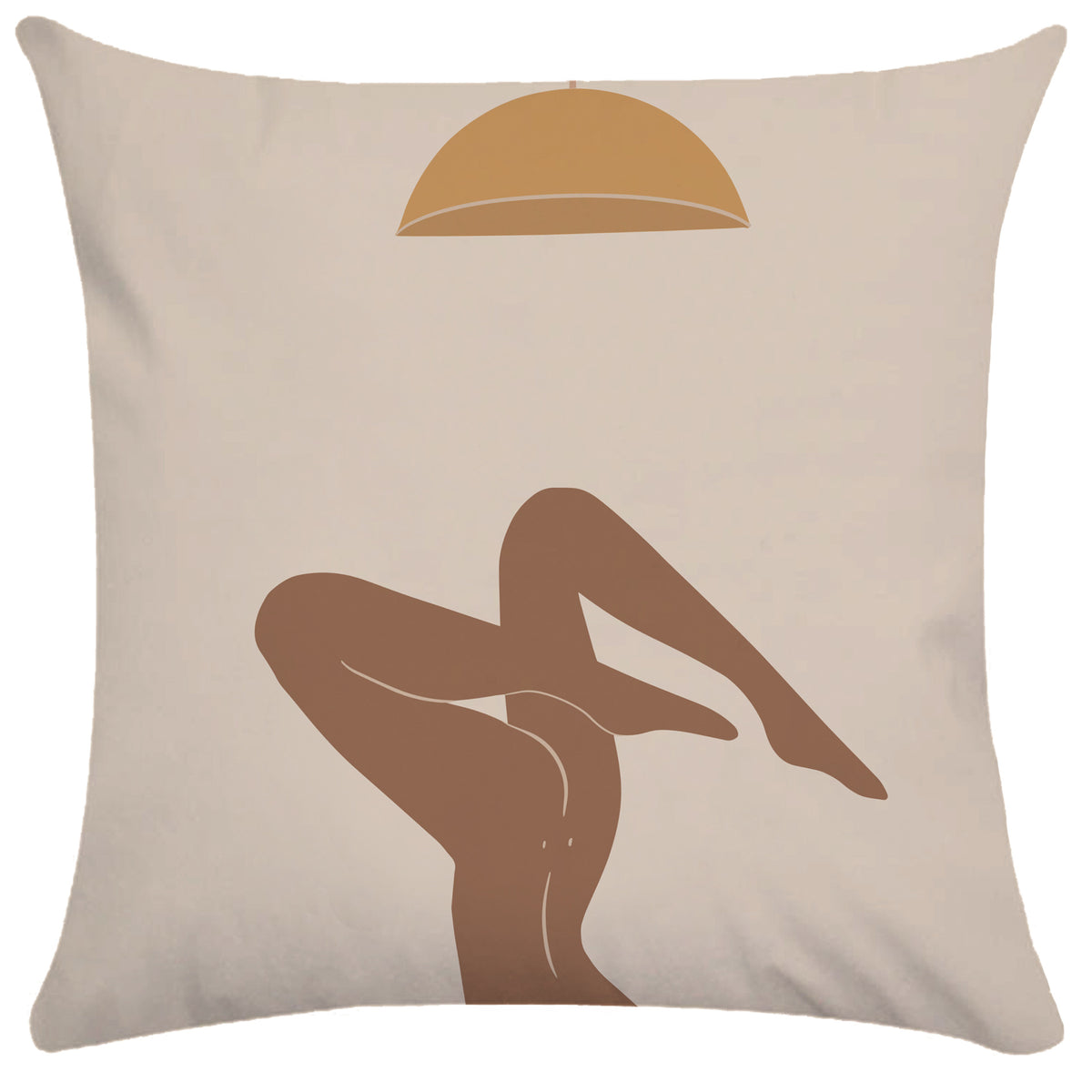 Copricuscino beige stampa motivi astratti