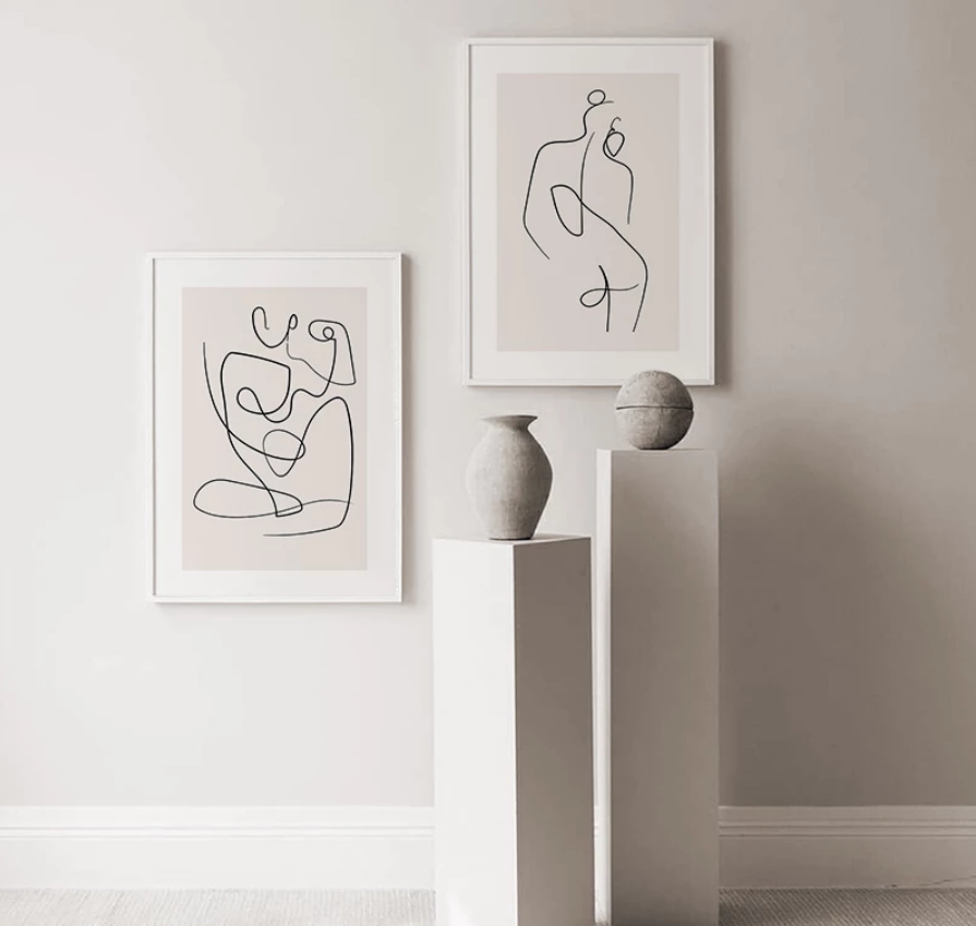 Quadro lineare bianco e nero