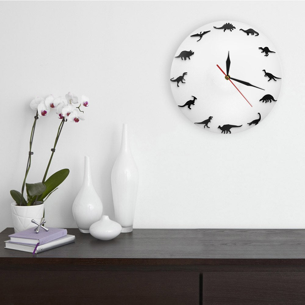 Orologio da parete Silhouette dinosauri