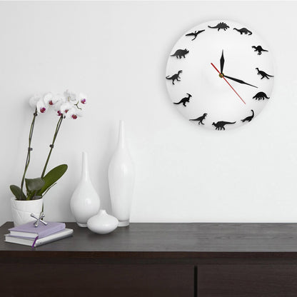 Orologio da parete Silhouette dinosauri