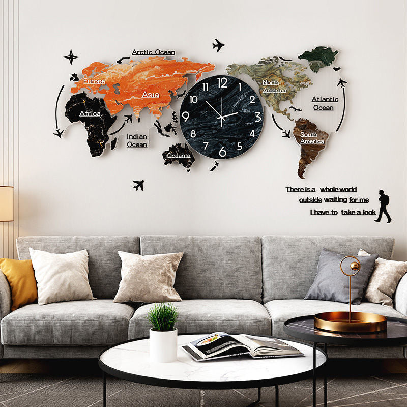 Orologio da parete Mappamondo con orologio