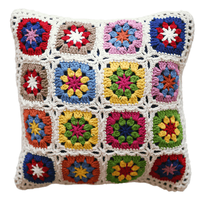 Cuscino uncinetto fiori