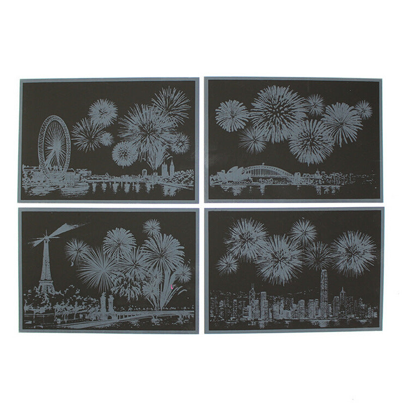 Quadro scratch fuochi d'artificio