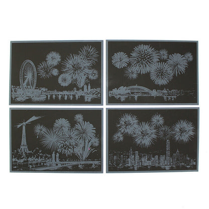 Quadro scratch fuochi d'artificio