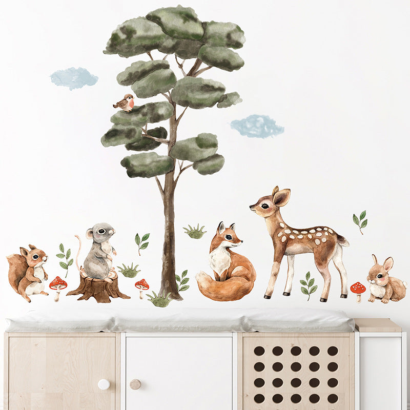 Adesivo murale Albero e animali