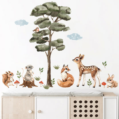 Adesivo murale Albero e animali