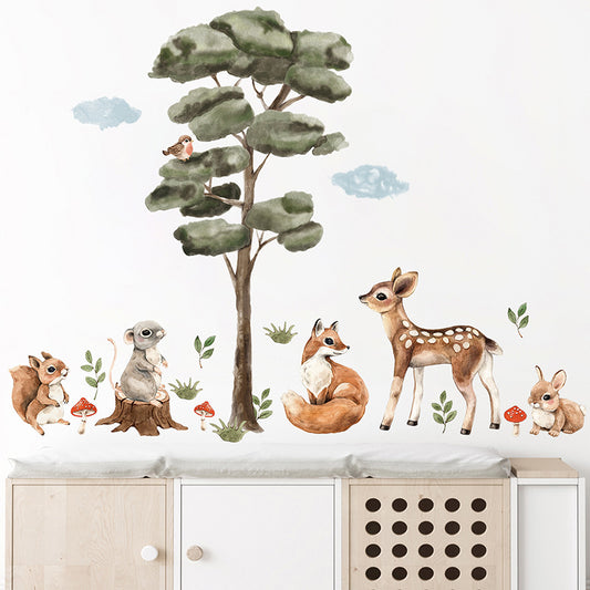 Adesivo murale Albero e animali