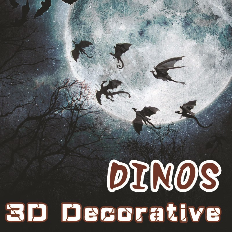 Set 7 Adesivi Dinosauri 3D