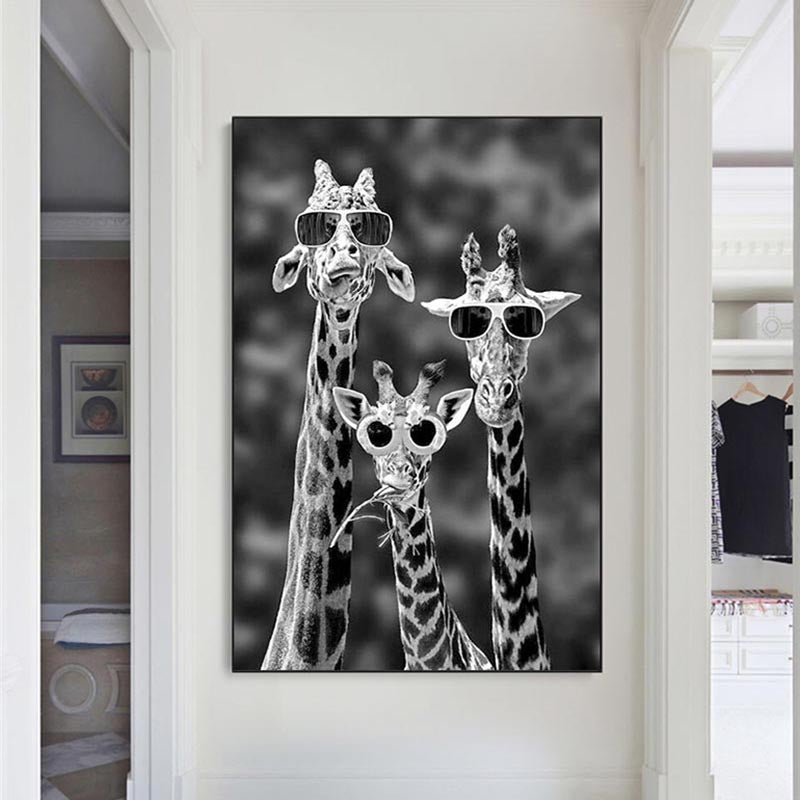 Quadro giraffe occhiali