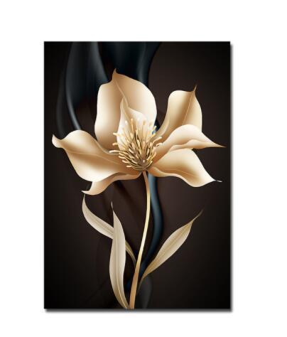 Quadro fiori oro nero