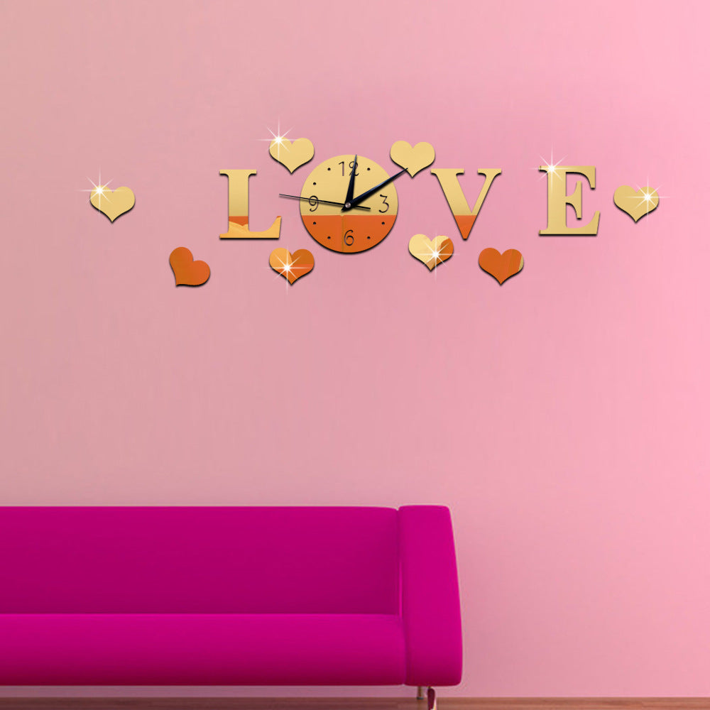 Orologio da parete LOVE e cuori