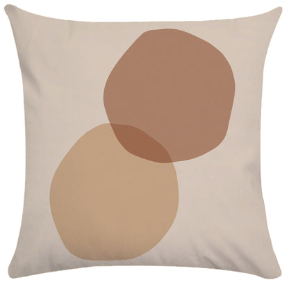 Copricuscino beige stampa motivi astratti