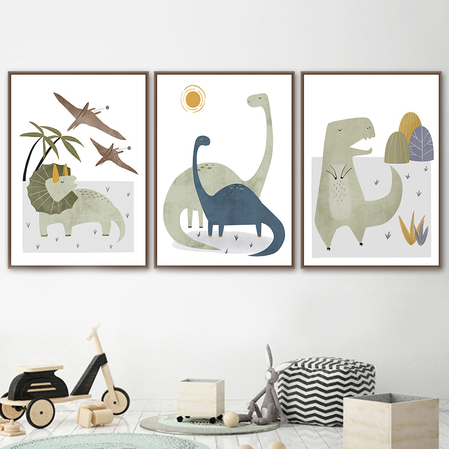 Quadro dinosauro e montagne