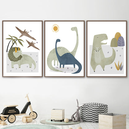 Quadro dinosauro e montagne