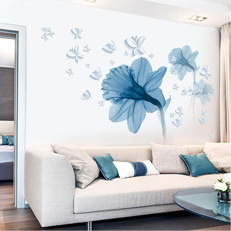 Adesivo fiori blu
