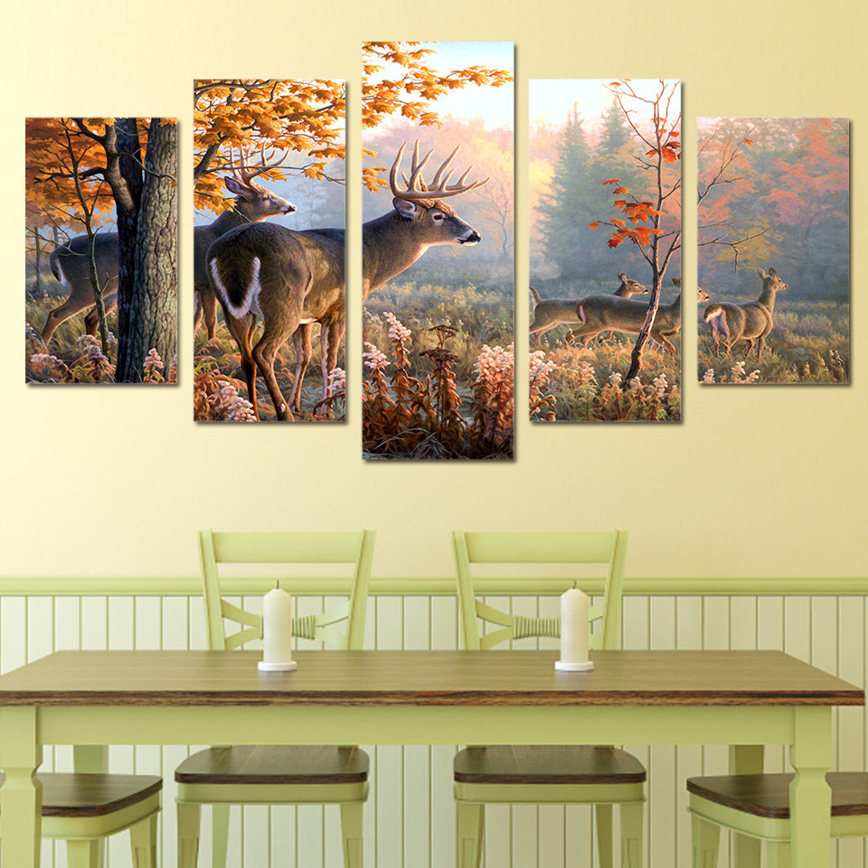 Quadro modulare cervo foresta