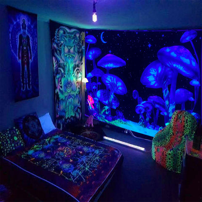 Tappezzeria funghi e stelle