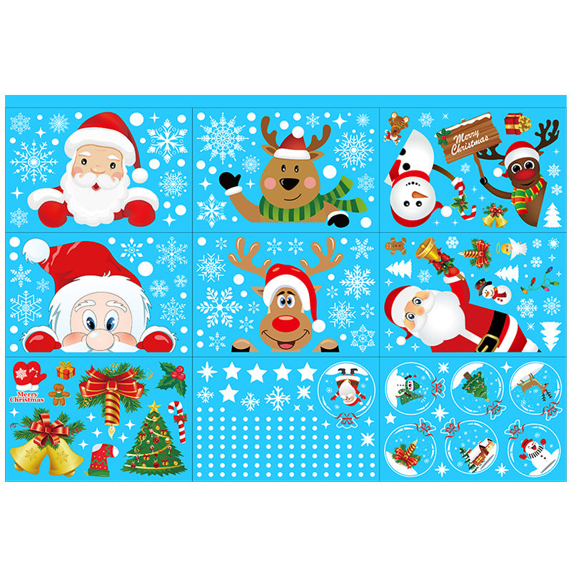 Adesivo murale Babbo Natale e renna nella vetrina
