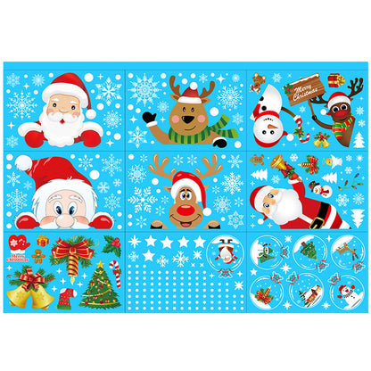 Adesivo murale Babbo Natale e renna nella vetrina