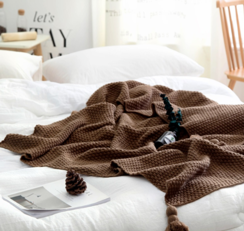 Coperta lana con nappe