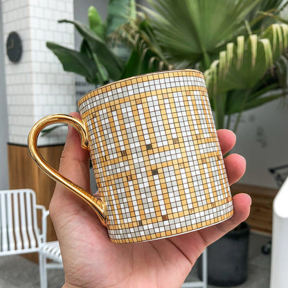 Tazza Ceramica Mosaico Oro