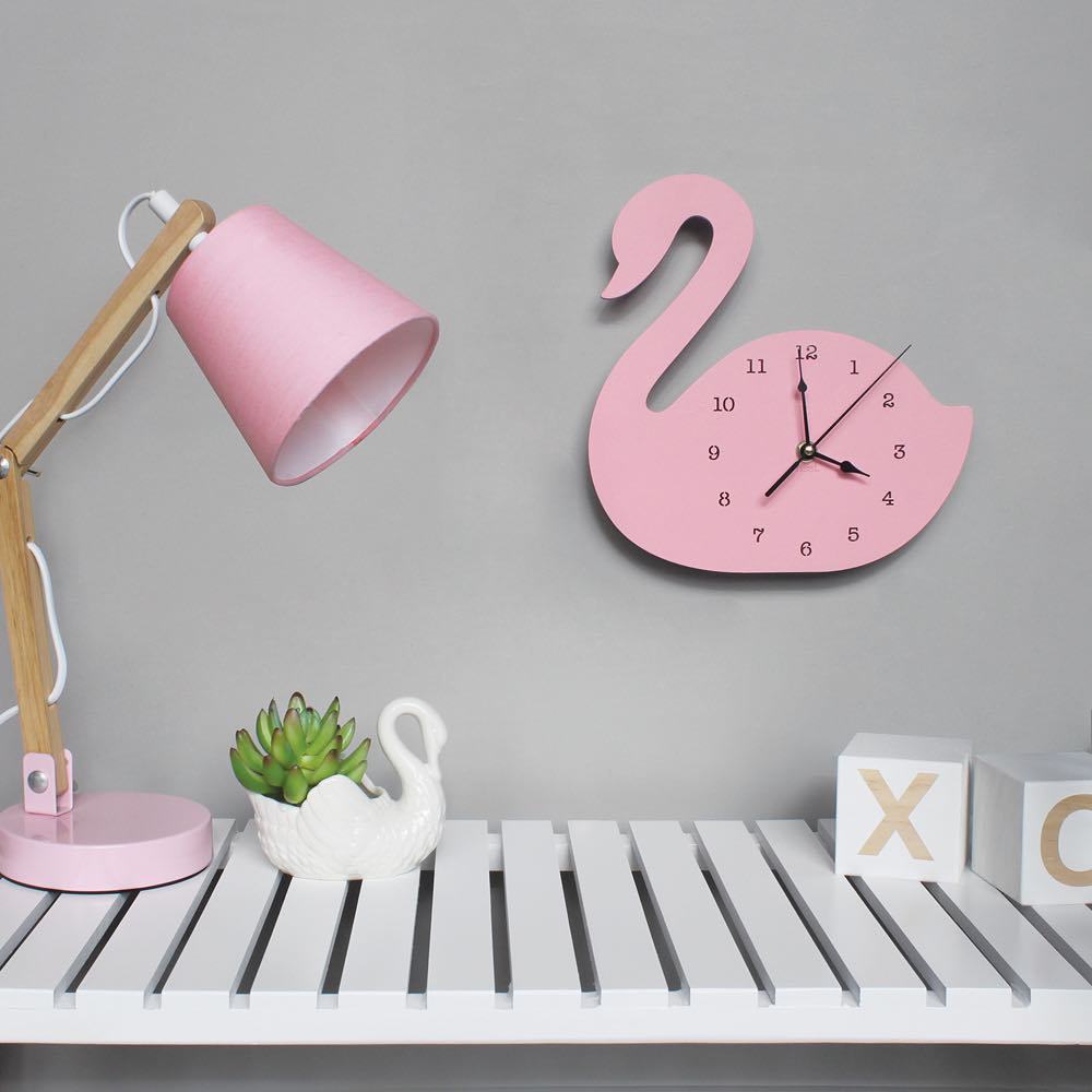 Orologio da parete Cigno rosa
