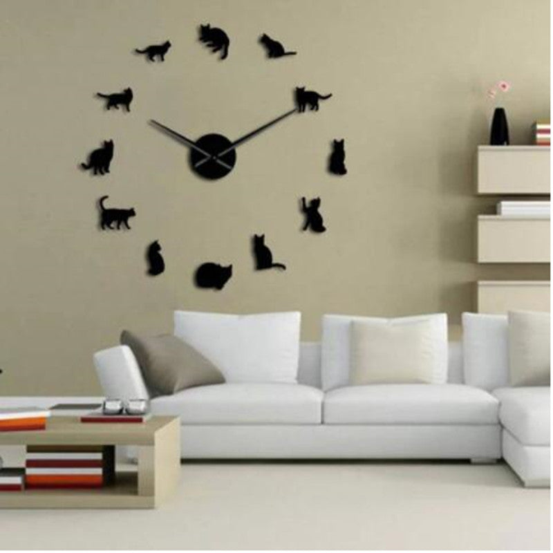Orologio da parete Sagome gatti neri