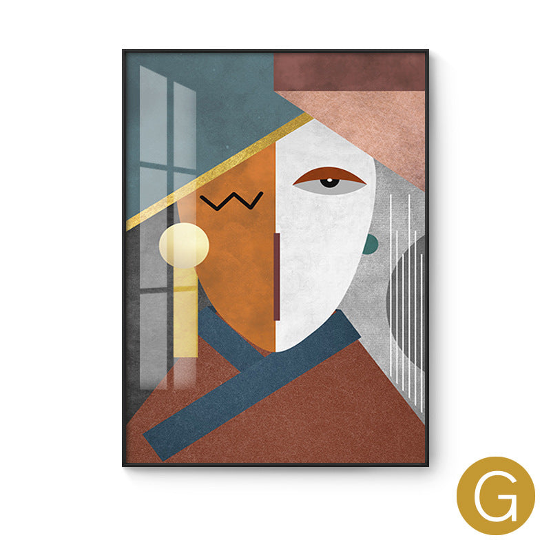 Quadro su tela Volto cubista blu