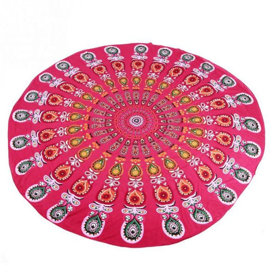 Coperta spiaggia mandala rossa
