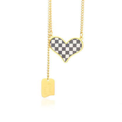 Collana cuore scacchiera