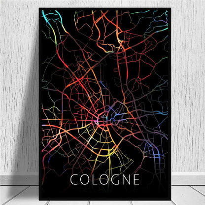 Quadro Mappa Acquarello