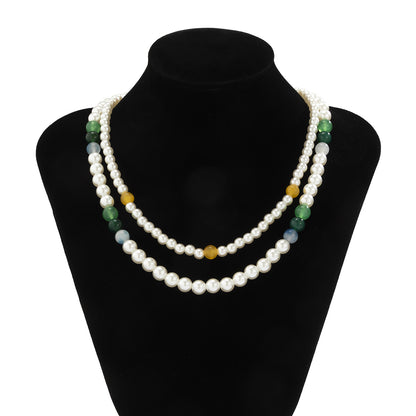 Collana perle bicolore
