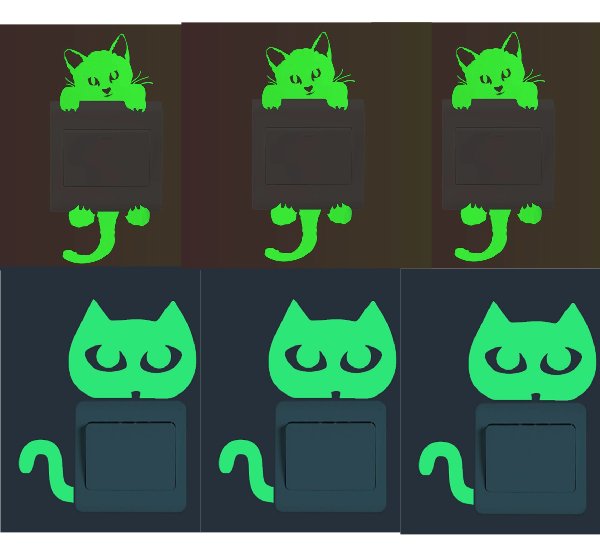 Adesivi Gattini Luminescenti