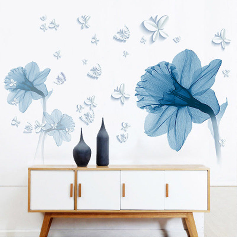Adesivo fiori blu