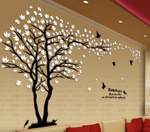 Adesivo murale Albero e uccelli volanti