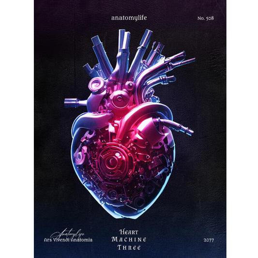 Quadro su tela Cuore biomeccanico neon