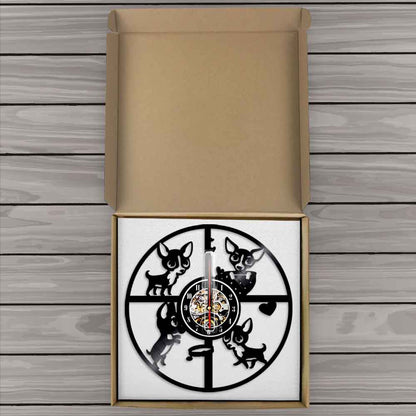 Orologio da parete Cani giocosi silhouette