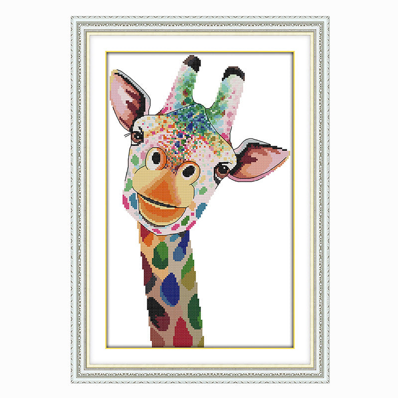 Punto croce giraffa arcobaleno