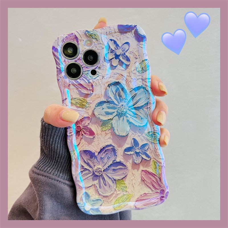 Custodia Telefono Fiori Blu